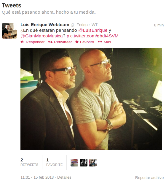 El cantante Luis Enrique comparte una imagen junto a GianMarco